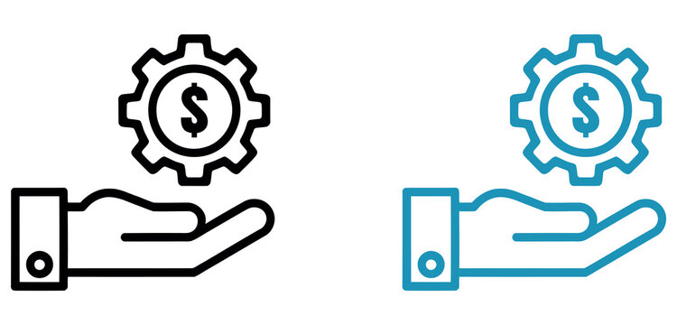 Hand holding a gear with a dollar sign, representing financial management and business operations.