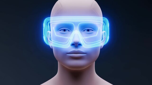 Neutral Human Face Portrait Against Dark Background with Direct Forward Gaze