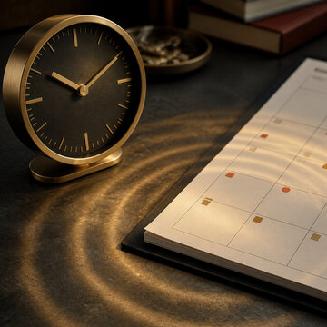 Ripple Clock Deadline Concept for Time Management Business Scheduling Project Urgency Milestone Planning and Premium