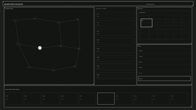 Monochrome Network Link Map HUD Seamless Loop