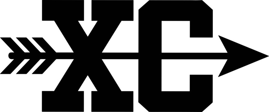 Cross Country XC Typography with Arrow svg