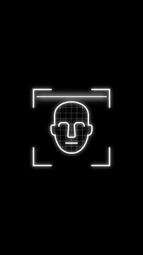 Face identity verification with user profile scanning and recognition concept. Alpha channel