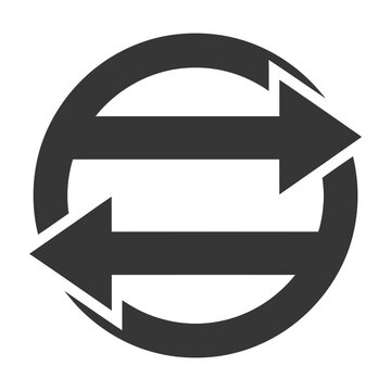 Arrows in circle symbol for exchange or swap concept