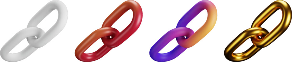 Naklejka premium 3D link sheet featuring interlocking chain icons for connection and integration concepts