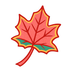 Naklejka premium PNG Colorful autumn maple leaf illustration.
