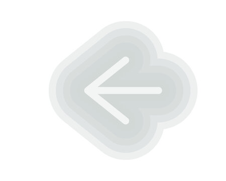 Neon back arrow glow tail icon. Isolated transparent PNG UI icon overlay for Photoshop and video.