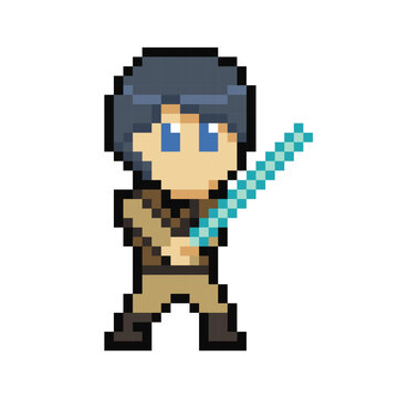 lightning sword knight pixel art