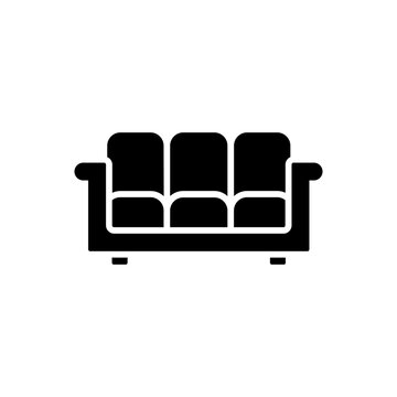 Red Sofa Furniture Icon for Living Room Interior