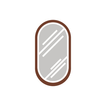 Oval Wall Mirror Furniture Icon for Home Interior