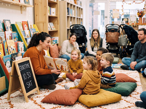 Children listening to a holiday storytime
