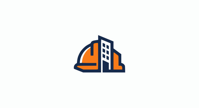 Construction Hard Hat and Building Logo Vector