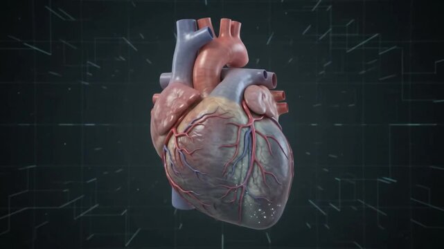 3d Animation of Heart Attack with Blocked Artery Visualization
