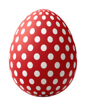 PNG Red egg with white polka dots.