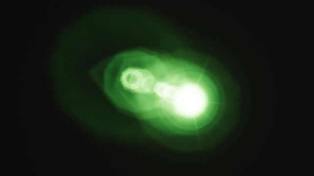 Realistic lens flare effects with vibrant light bursts on black background