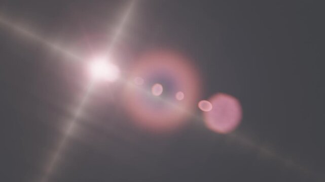 Realistic digital lens flare and bright light effects in 4k.