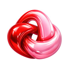 Obraz premium PNG Glossy intertwined red pink