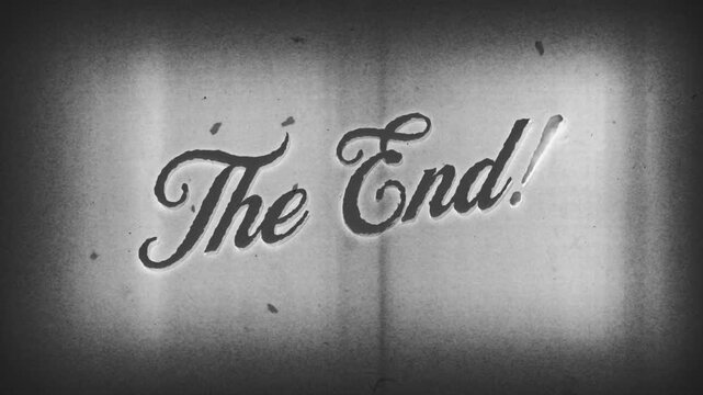 The End Screen Message With Vintage Retro Texture Intro Animation
Vintage retro the end theater quote final message with smoke fx reveal on grunge noisy background