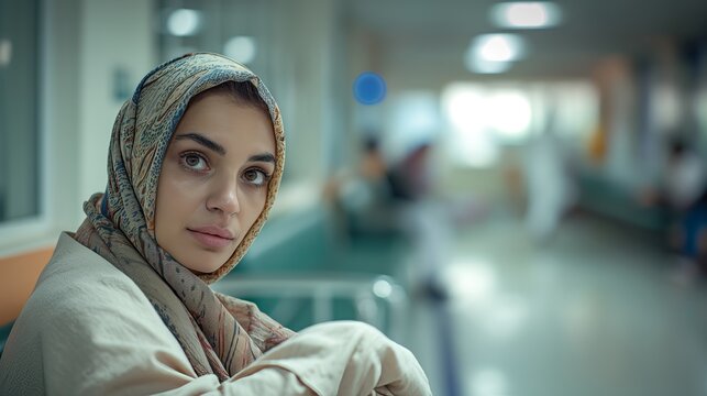 Reflecting hope in a hospital corridor during a quiet evening