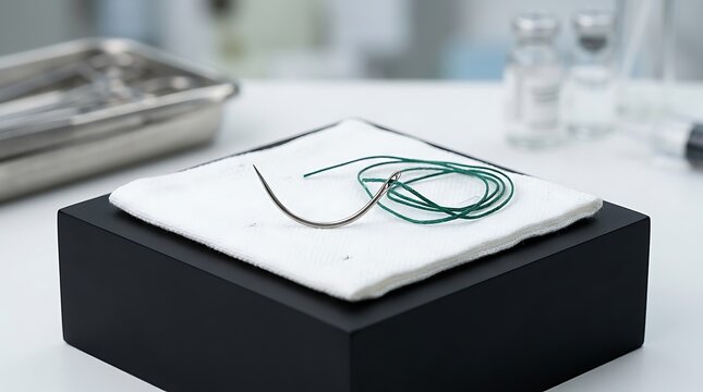 Medical Tools on White Cloth Draped Over Black Box