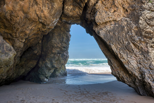 Adraga beach, Rock formation, Colares, Sintra-Cascais Natural Park, Portugal