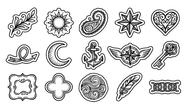Minimal editable vector symbol set Illustrator CS6 AI EPS10 JPG