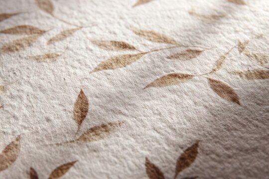 Textured Handmade Paper with Botanical Leaf Impressions