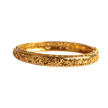 Golden bangle displayed on plain background, perfect for various occasions and enhancing personal style for day and night wear