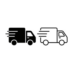 Fototapeta premium Two trucks driving side by side on road transportation logistics
