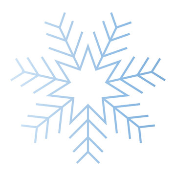 Christmas Snowflake Illustration in a Gradient Color.