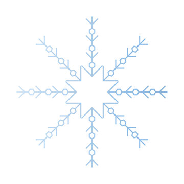 Christmas Snowflake Illustration in a Gradient Color.