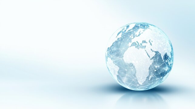 Globe with Connectivity Icon Illustration of a digital Earth with connectivity symbols, showcasing the extensive global reach of modern networks and communication systems.
