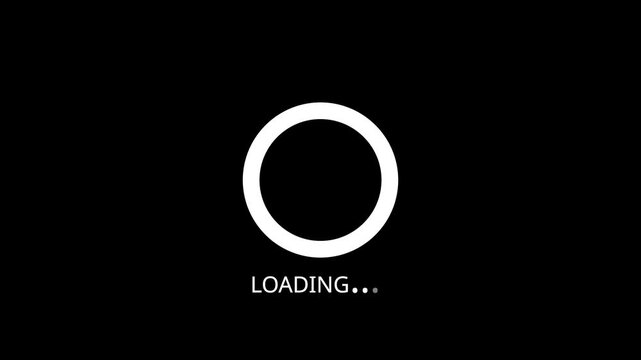 Loading circle animation, Animation spinning load icon with alpha layer transparent background.