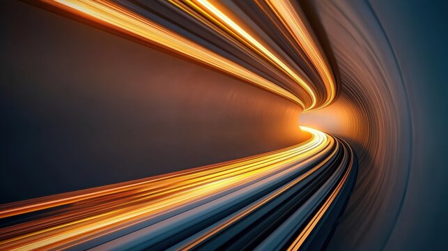 Train High Speed Motion Blur Hyperloop train speeding through a tunnel, creating dramatic motion blur to illustrate unmatched velocity.