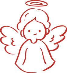 Fototapeta premium Christmas Angel Variant Doodle Icon