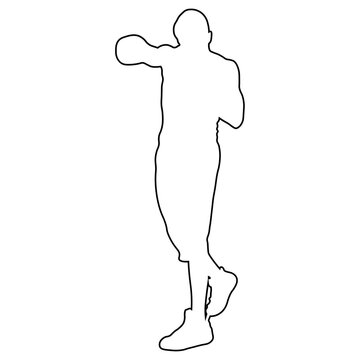 Line Sketch of a Male Boxer.
