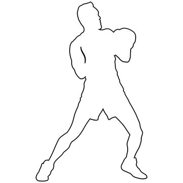 Line Sketch of a Male Boxer.