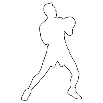 Line Sketch of a Male Boxer.