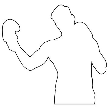 Line Sketch of a Male Boxer.