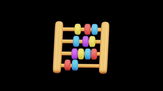 3D Wooden Abacus Toy 4K Animation for Kids Math Education