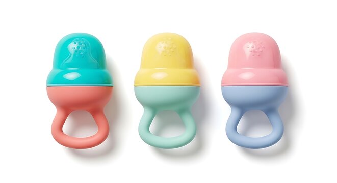 Colorful baby teether toys with pacifier design