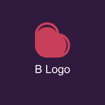 &Iacute;cone de logotipo da letra B em la&ccedil;o entrela&ccedil;ado de cora&ccedil;&atilde;o rosa