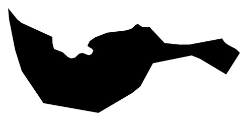 A contour map of Arta Region. Djiboutian region silhouette © Ungrim