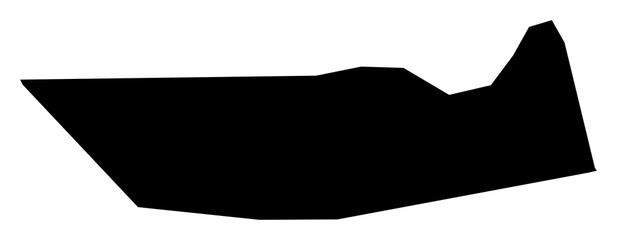 A contour map of Djibouti City. Djiboutian city silhouette © Ungrim
