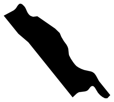 A contour map of Sohag Governorate. Egyptian governorate silhouette