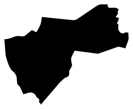 A contour map of Fromager Region. Ivorian region silhouette