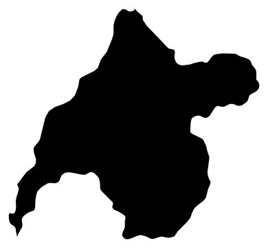 A contour map of Western Province. Kenyan province silhouette