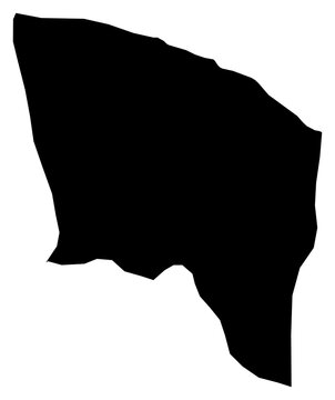 A contour map of Sirte Governorate. Libyan governorate silhouette