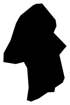 A contour map of Pamplemousses District. Mauritian district silhouette