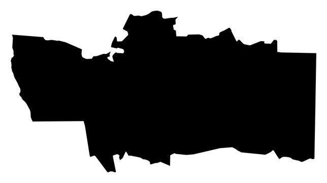 A contour map of Hardap Region. Namibian region silhouette