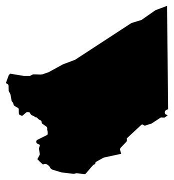 A contour map of Zinder Department. Nigerien department silhouette